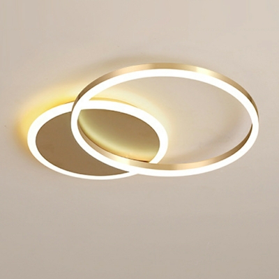 Ring Shape Flush Mount Lighting Golden Metal LED Flush Mount Ceiling Light Fixture