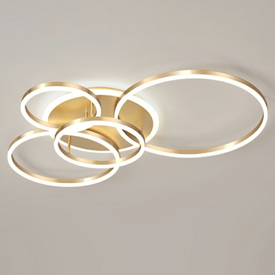Ring Shape Flush Mount Lighting Golden Metal LED Flush Mount Ceiling Light Fixture