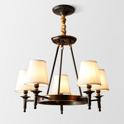 Vintage Circular Chandelier Light Fixtures Fabric Ceiling Chandelier