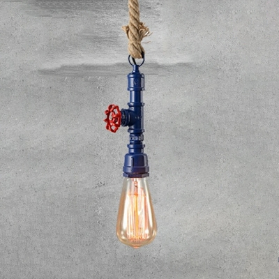 Vintage Industrial Pendant Light 1-Bulb Rope Pendant Lighting for Coffee Bar