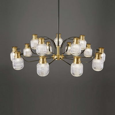 15-Light Flush Light Fixtures Contemporary Style Geometric Shape Metal Ceiling Mounted Lights