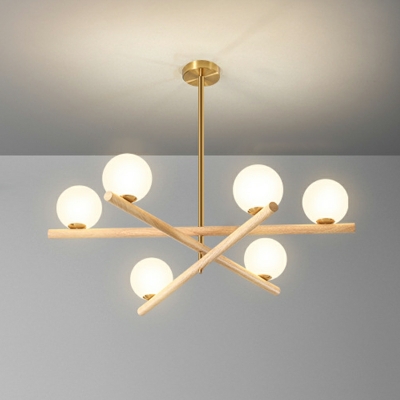 9-Light Hanging Lamp Kit Minimalism Style Globe Shape Metal Pendant Ceiling Lights