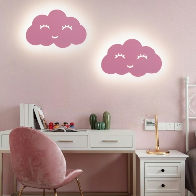 Cloud-Shape Sconce Light Fixture Metal with Acrylic Shdade Wall Lighting Fixture