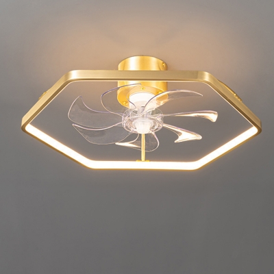 Led Flush Fan Light Children's Room Style Acrylic Flush Mount Ceiling Light for Living Room