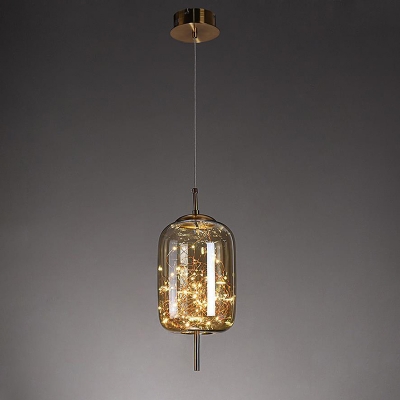 Minimalism Warm Light Faceted Pendant Ceiling Lights Closed Glass Hanging Pendant Lights