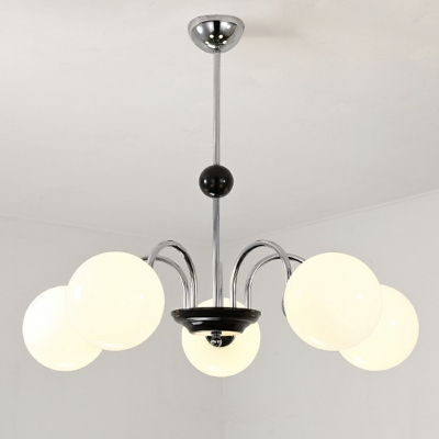 White Glass Industrial Chandelier Lighting Fixtures Vintage Hanging Pendant Lights for Living Room