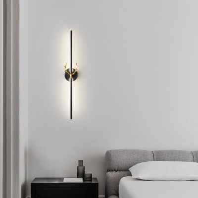 1-Light Sconce Lights Minimalism Style Linear Shape Metal Wall Mounted Lamps