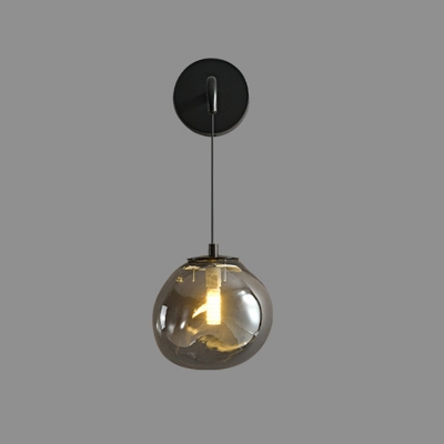1-Light Sconce Lights Minimalist Style Ball Shape Metal Wall Mounted Lamps