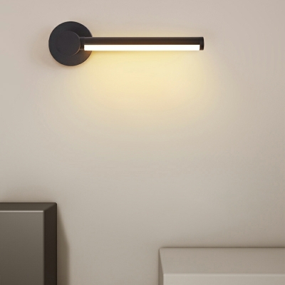1-Light Wall Mount Lighting Minimalist Style Linear Shape Metal Sconce Light Fixtures