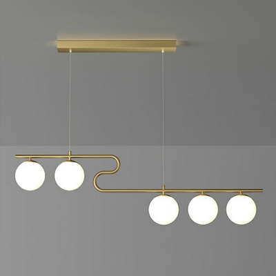 5-Light Suspension Lamp Minimalism Style Ball Shape Glass Down Lighting Pendant