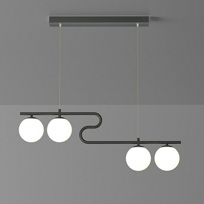 5-Light Suspension Lamp Minimalism Style Ball Shape Glass Down Lighting Pendant