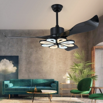 8-Light Hanging Lamp Kit Contemporary Style Flower Shape Metal Pendant Light Fixture