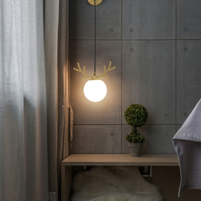 Children's Bedroom Wall Mounted Light Fixture 1-Light Globe Shade Lighting Sconce