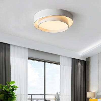 Drum 2 Lights Modern Flush Mount Ceiling Light Fixture Minimalism Ceiling Light Fixture for Bedroom