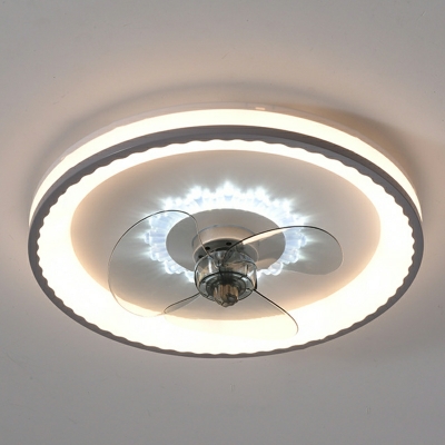 Flush Fan Light Fixtures Modern Style Acrylic Flush Mount Fan Lights for Living Room