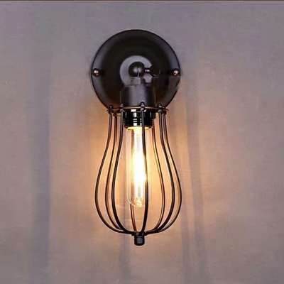 Industrial Wall Sconce Lighting with Cage Shade Wall Light Lamp Sconce