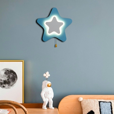 Star-Shape Wall Mounted Light Fixture Metal with Acrylic Shade LED Sconce Light