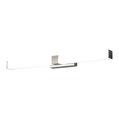 White Linear Wall Mounted Mirror Front Stainless Steel with Acrylic Shdade Vanity Sconce
