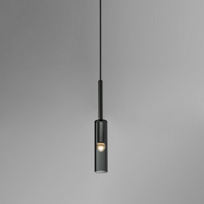 1-Light Hanging Lamp Kit Minimalism Style Cylinder Shape Metal Pendant Ceiling Lights
