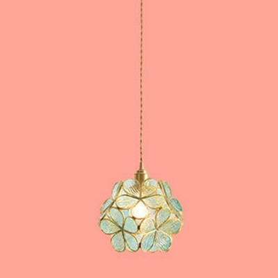 1-Light Hanging Lamp Kit Minimalism Style Flower Shape Metal Pendant Ceiling Lights