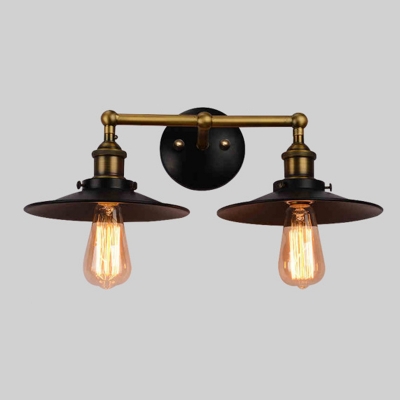 2-Light Sconce Lights Industrial Style Cone Shape Metal Wall Mounted Lamps