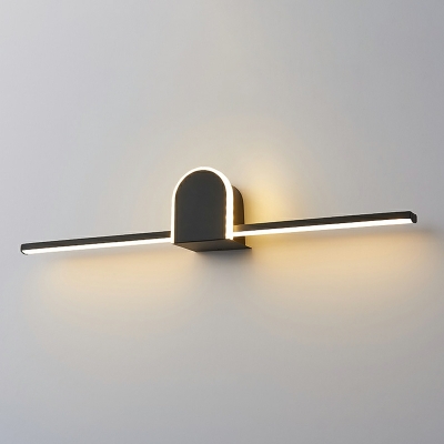 2-Light Wall Mount Lighting Contemporary Style Geometric Shape Metal Vanity Strip Light