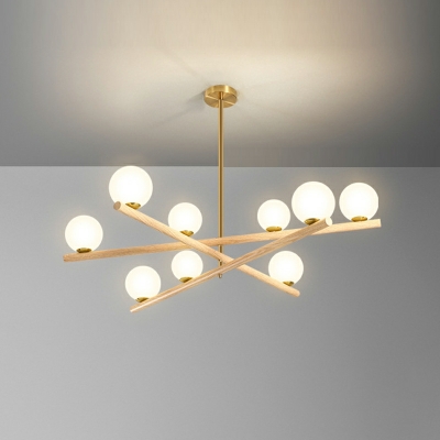 9-Light Hanging Lamp Kit Minimalism Style Globe Shape Metal Pendant Ceiling Lights