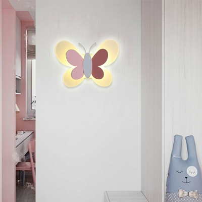 Butterfly-Shape Wall Sconce Lighting Metal with Acrylic Shade Sconce Light Fixture