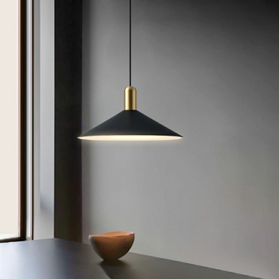 Cone Pendant Light Modern Style Metal Suspended Lighting Fixture for Living Room