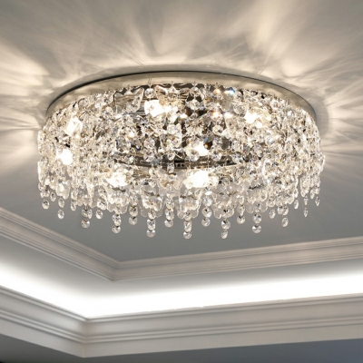Crystal LED Flush Mount Ceiling Light Fixture Modern Ceiling Light Fixtures for Living Room