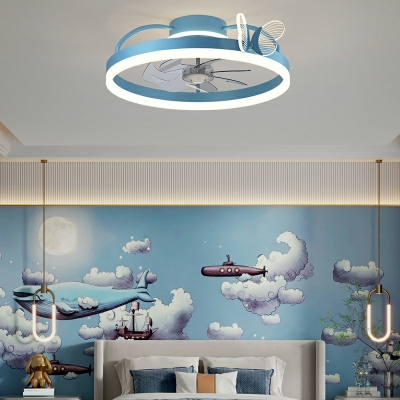 Kid's Bedroom Fan Lighting with Acrylic Shade LED Ceiling Fans
