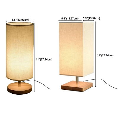 Rectangle LED Table Lamp Modern Style Fabric 1-Light Table Lamp in Beige