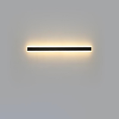 Black Linear Outdoor Wall Lamp Metal with Acrylic Shade Wall Lighting
