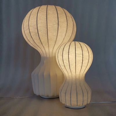 Contemporary Rounded Night Table Lamps Fabric and Metal Small Desk Lamp