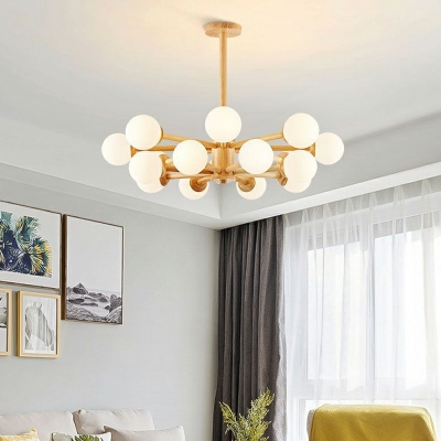 Globe Hanging Light Kit Modern Style Glass Pendant Chandelier for Living Room