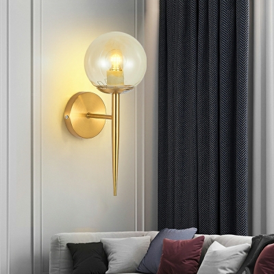 Globe Wall Mounted Light Modern Style Glass Sconce Light for Bedroom
