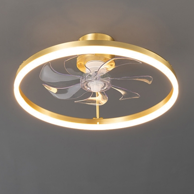 Led Flush Fan Light Children's Room Style Acrylic Flush Mount Ceiling Light for Living Room