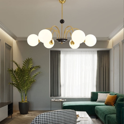 Metal and Glass Chandelier Pendant Light Modern Suspension Light for Living Room