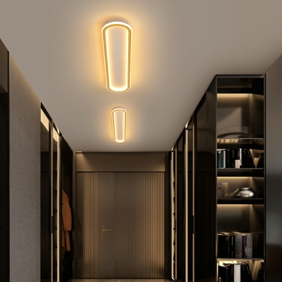 Metal Linear Led Flush Mount Ceiling Lights Modern Close to Ceiling Lamp for Living Room