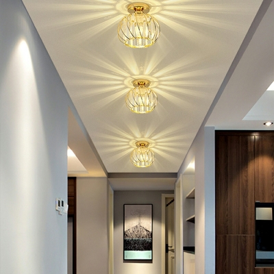 Minimalism Modern Semi Flush Mount Light Fixture Crystal Ceiling Flush Mount Lights for Living Room