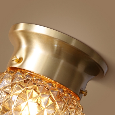1-Light Flush Light Fixtures Modern Style Globe Shape Metal Ceiling Mounted Lights