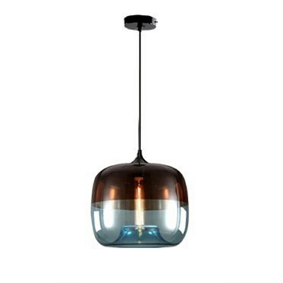 1-Light Suspension Lamp Minimalism Style Geometric Shape Glass Hanging Pendant Lamp