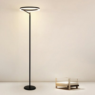 Acrylic Shade Floor Standing Lamp Round Shape LED Standing Light