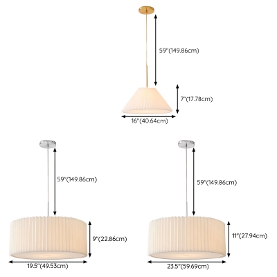 Nordic Geometric Pendant Light Fixture Silk Suspension Pendant Lighting
