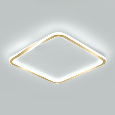 1-Light Ceiling Mount Light Fixture Modern Style Geometric Shape Metal Flush Chandelier Lighting