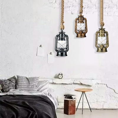 1 Light Hanging Pendant Light Iron with Clear Glass Shade Pendant Lamp