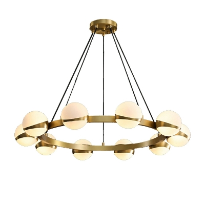 10-Light Flush Light Fixtures Contemporary Style Ring Shape Metal Ceiling Mounted Lights
