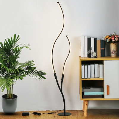 2-Light LED Standing Lamp Aluminum Minimalistic Style Standing Floor Lamp