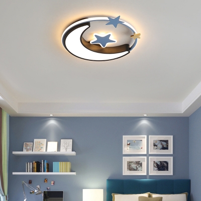 3-Light Flush Light Fixtures Kids Style Star Shape Metal Ceiling Mounted Lights