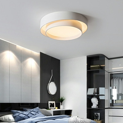 Drum 2 Lights Modern Flush Mount Ceiling Light Fixture Minimalism Ceiling Light Fixture for Bedroom
